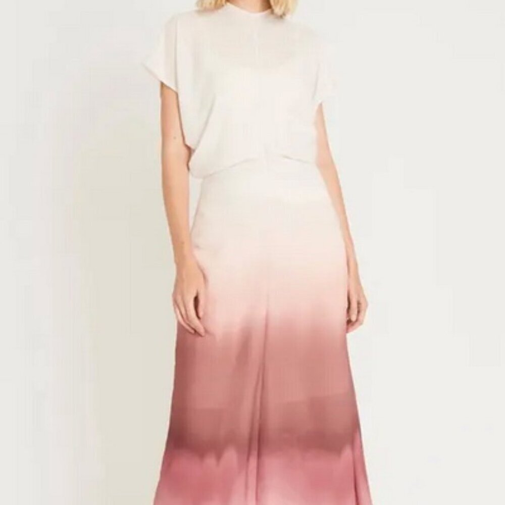 Luxely Cream/Rose Haze Dip Dye Midi Dress